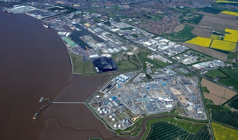 Aerial view of Humber region port facilities