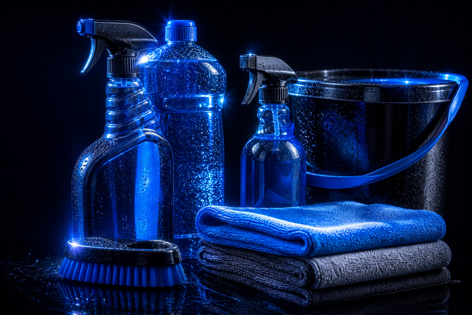 Deep cleaning supplies and detailed cleaning service