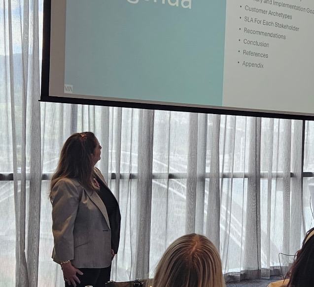 Holly Rivera during presentation